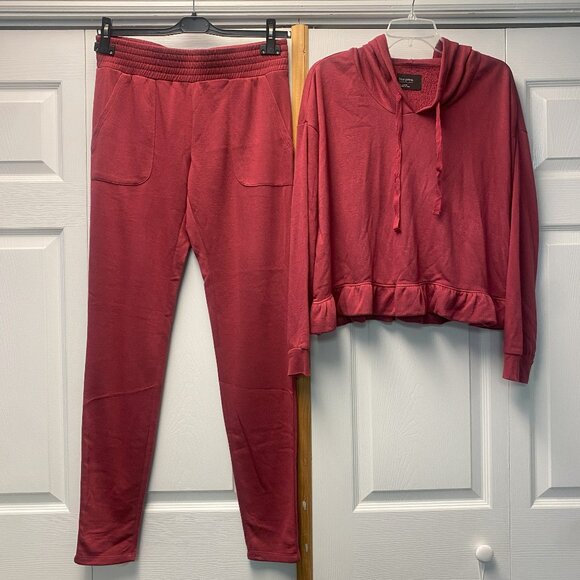 free press Pants - Free Press Women Flirty Pant & Top Hoodie Set - Sz Top (L) Bottom (M)